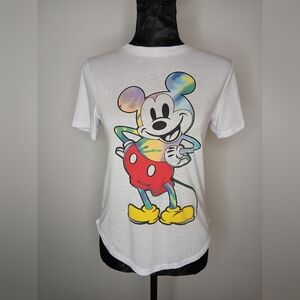 Disney White Tee with Colorful Mickey Mouse
